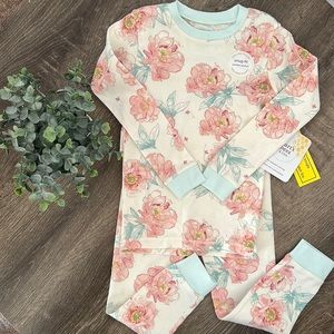NEW Burt’s Bees 100% Organic Cotton Toddler Girls Floral Pajamas Set - Size 4T